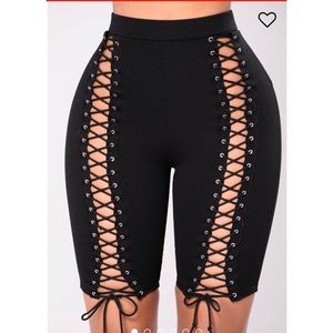 Fashionnova lace up shorts